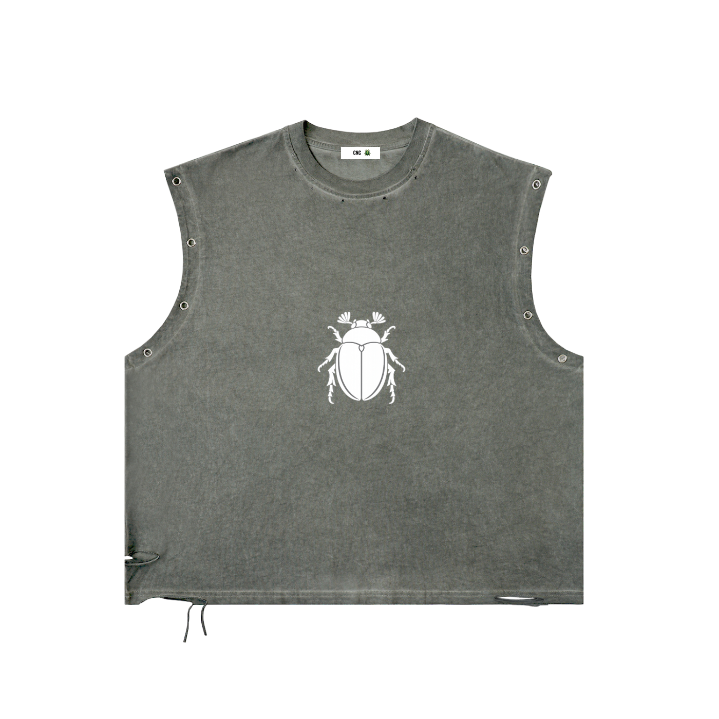 Distressed Grommet Eyelet Tank Top