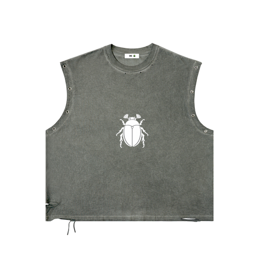 Distressed Grommet Eyelet Tank Top