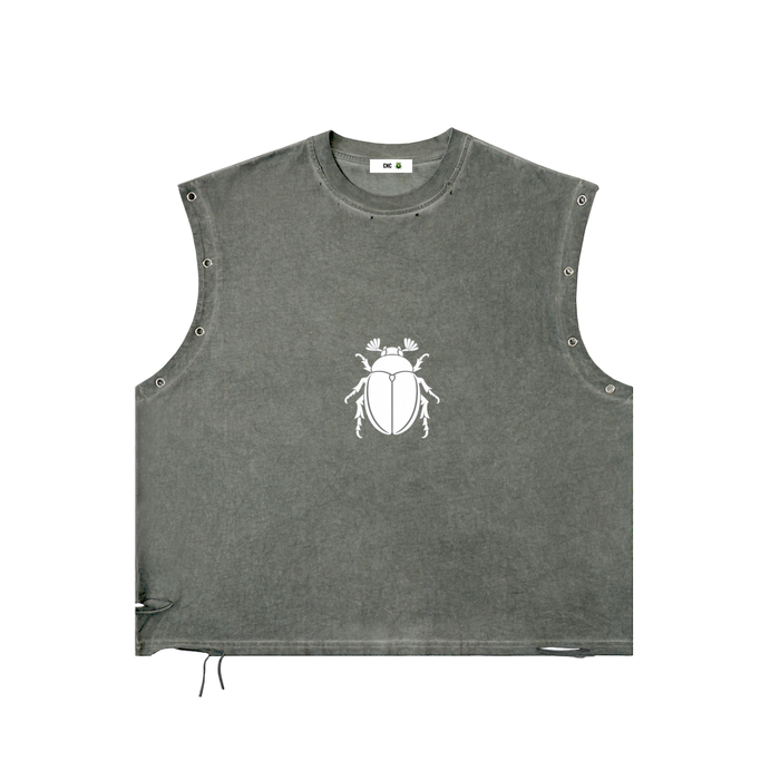 Distressed Grommet Eyelet Tank Top